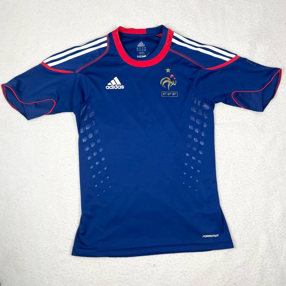 vintage FRANCE 2009-10 home training shirt Adidas Formotion soccer jersey